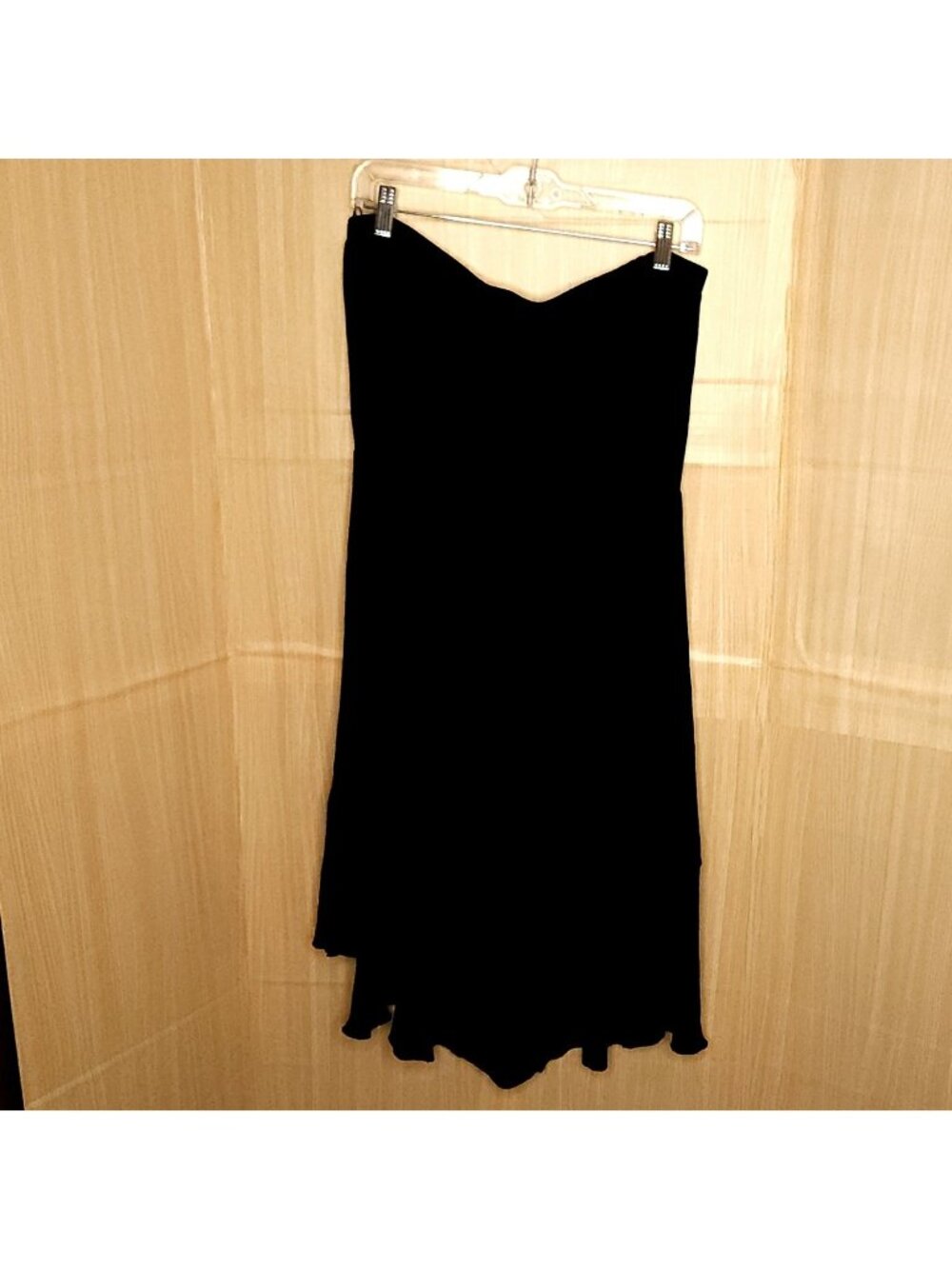 Jubulani Womens Black High Low Strapless Gauzy Sundress XL
